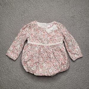 Tommy Bahama One Piece Baby Girl 3-6 Months Floral Flowers Long Sleeves Bow Lace